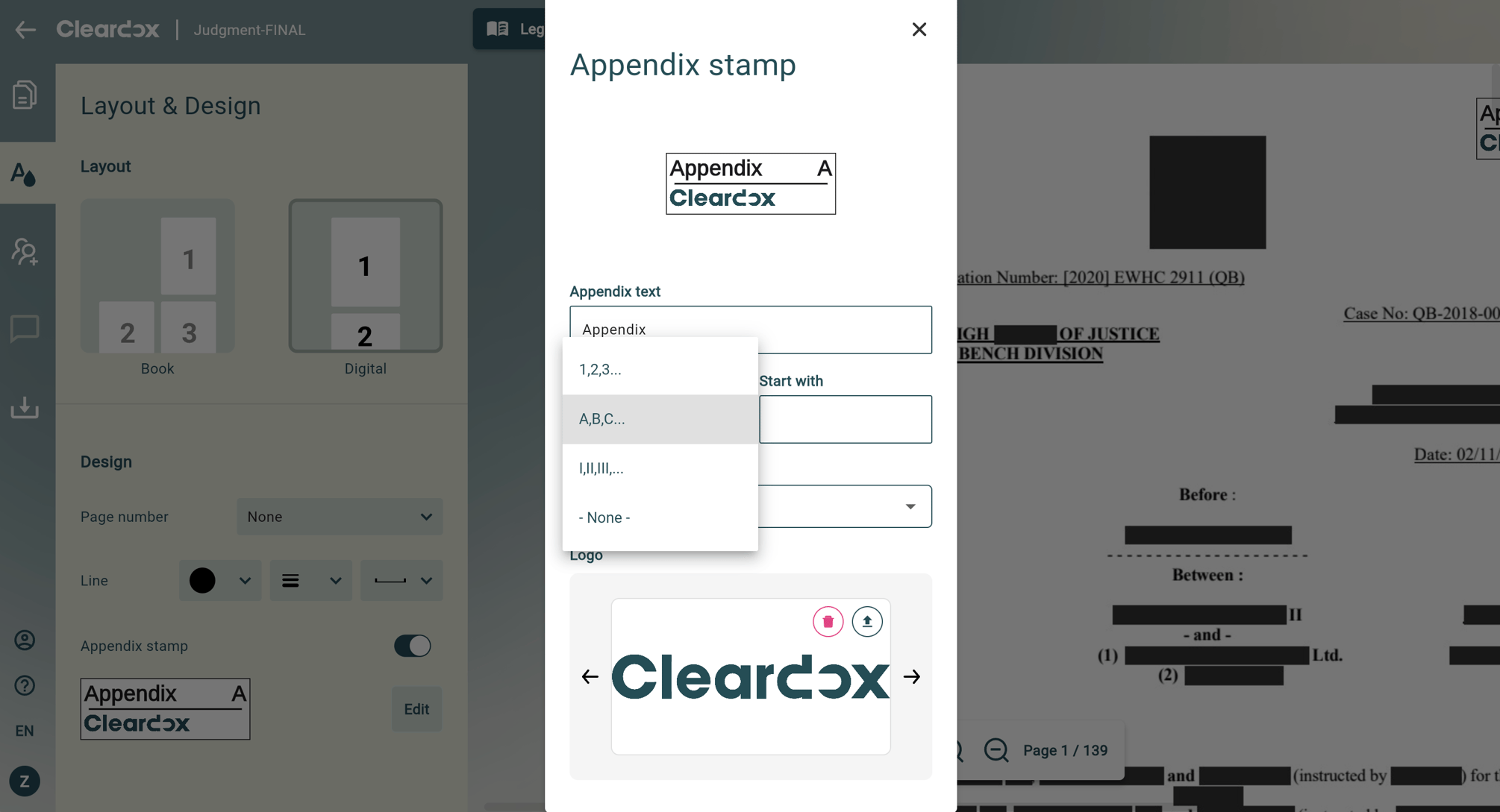 Can I Insert Exhibit Stamps in Cleardox?